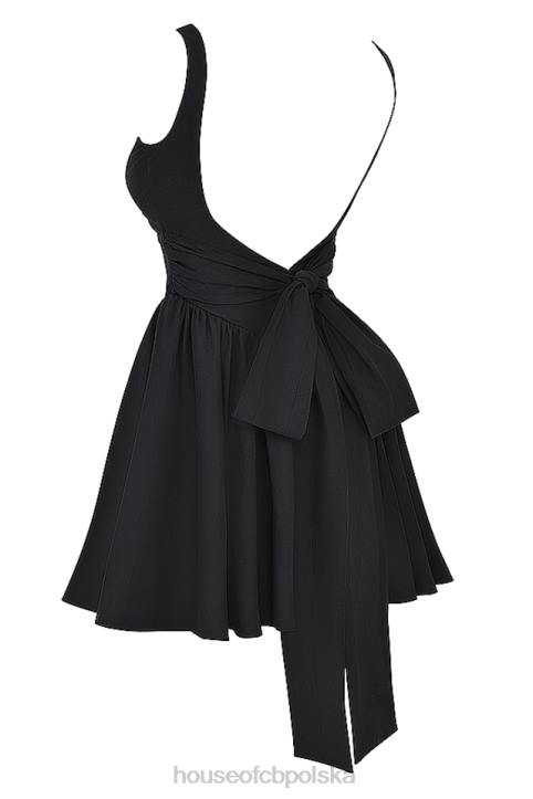 House of CB mini sukienka czarna kokardka stylowa moda
