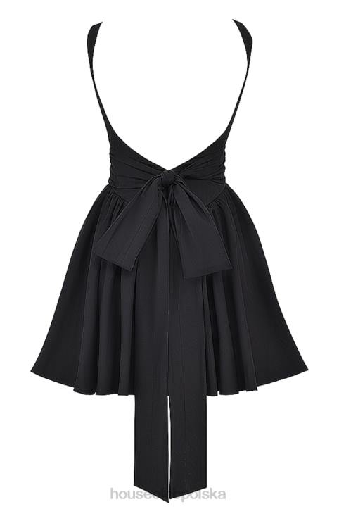 House of CB mini sukienka czarna kokardka stylowa moda