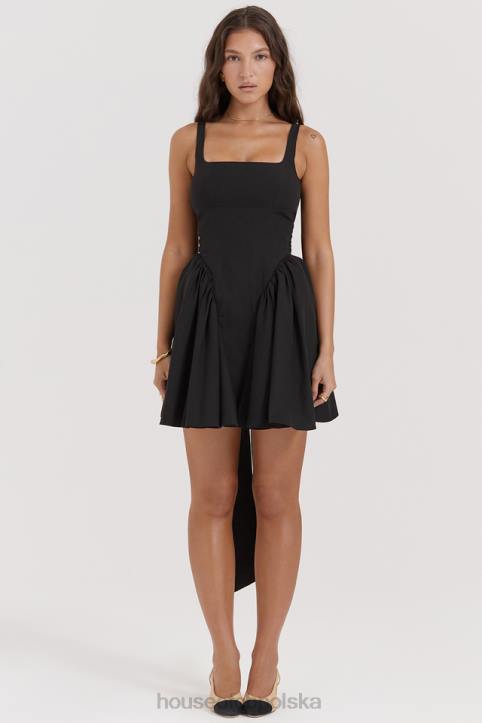 House of CB mini sukienka czarna kokardka stylowa moda
