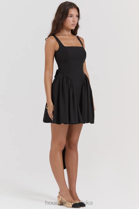 House of CB mini sukienka czarna kokardka stylowa moda
