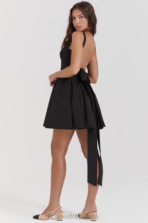 House of CB mini sukienka czarna kokardka stylowa moda