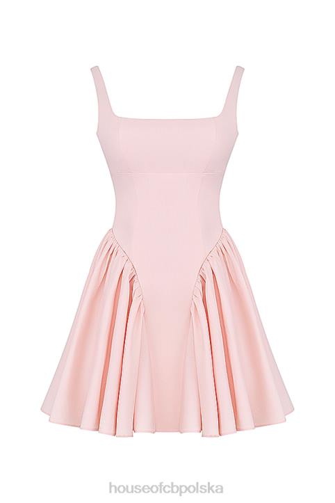House of CB mini sukienka brzoskwiniowa z kokardką Florianne