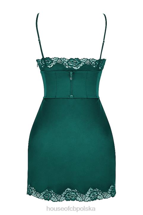 House of CB Satynowa sukienka halka Soraya Zielona elegancka moda na każdą okazję