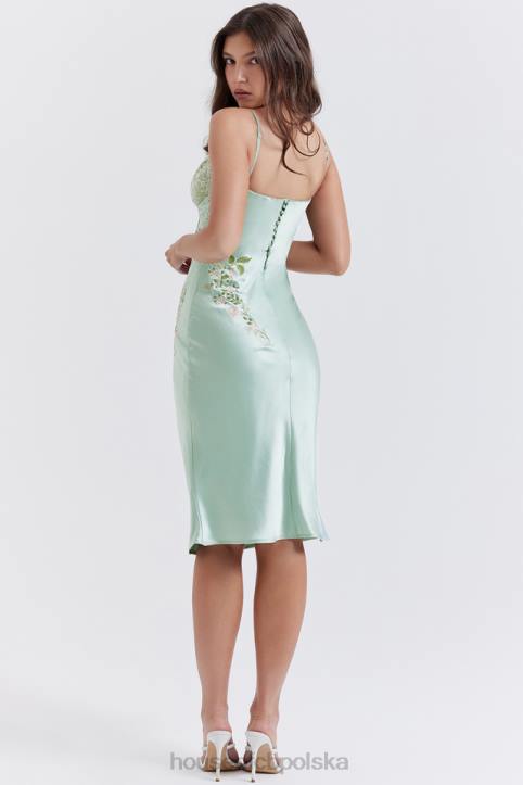 House of CB Sukienka Fallon Haft Jadeitowa Elegancja