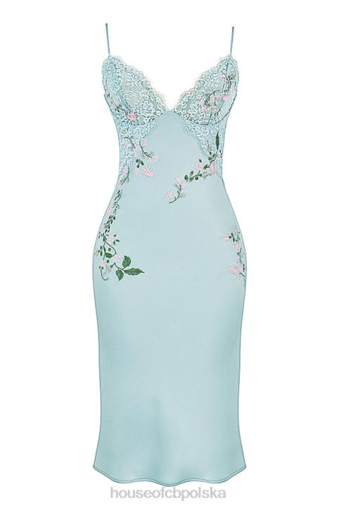 House of CB Sukienka Fallon Haft Jadeitowa Elegancja