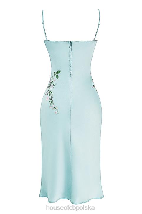 House of CB Sukienka Fallon Haft Jadeitowa Elegancja