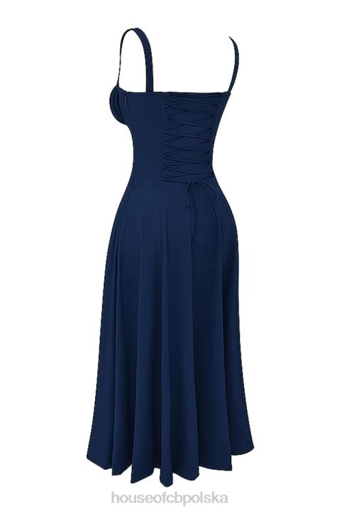 House of CB Sukienka gorsetowa Carmen granatowa stylowa moda