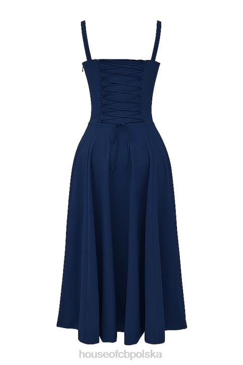 House of CB Sukienka gorsetowa Carmen granatowa stylowa moda