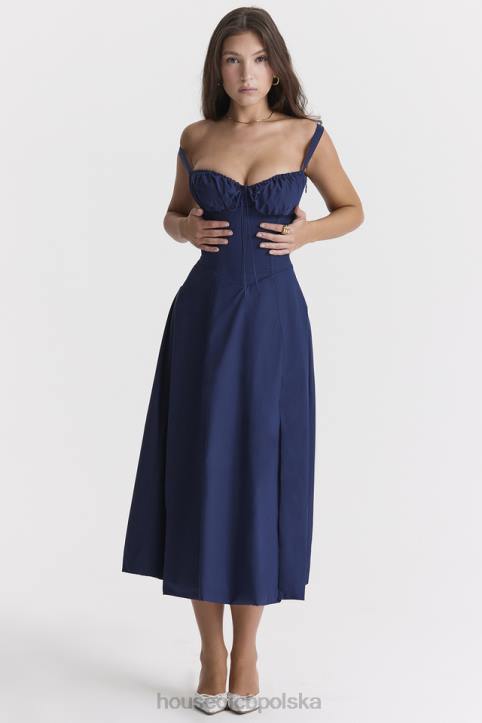 House of CB Sukienka gorsetowa Carmen granatowa stylowa moda