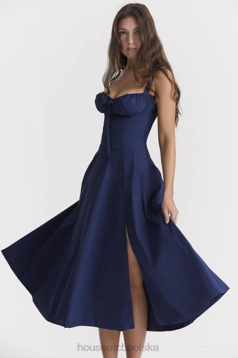 House of CB Sukienka gorsetowa Carmen granatowa stylowa moda