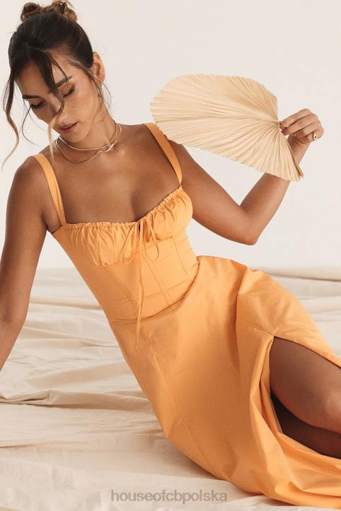 House of CB Sukienka Gorsetowa Carmen Mandarynka Trendy Moda