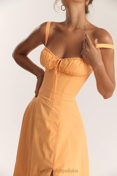 House of CB Sukienka Gorsetowa Carmen Mandarynka Trendy Moda