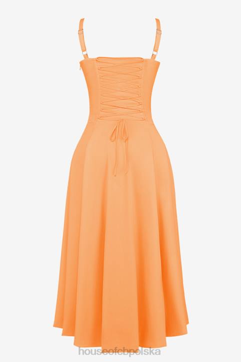 House of CB Sukienka Gorsetowa Carmen Mandarynka Trendy Moda