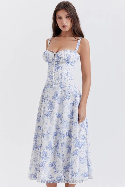 House of CB Sukienka Carmen Gorsetowa Niebieska Trendy Moda Kobieca