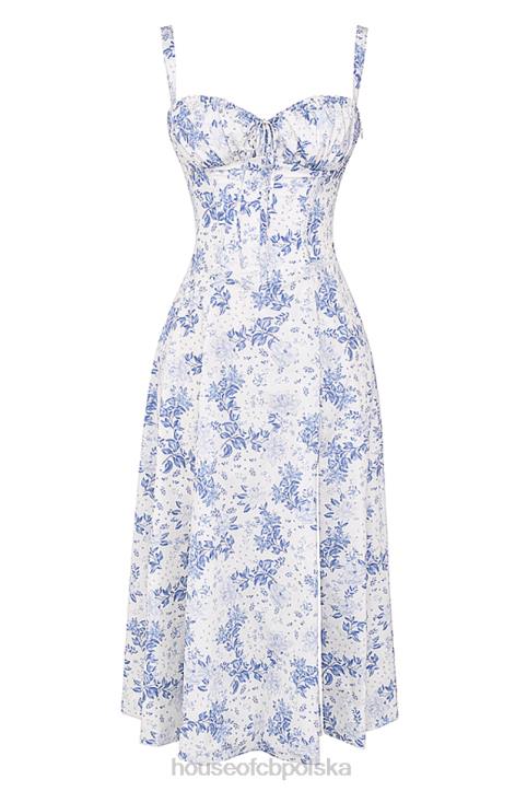 House of CB Sukienka Carmen Gorsetowa Niebieska Trendy Moda Kobieca