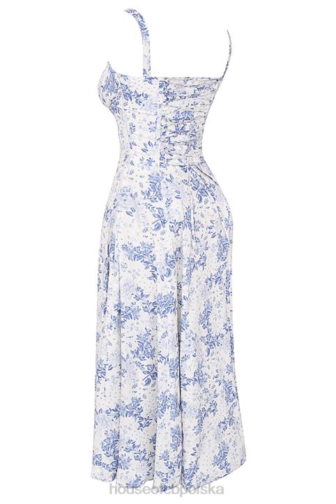 House of CB Sukienka Carmen Gorsetowa Niebieska Trendy Moda Kobieca
