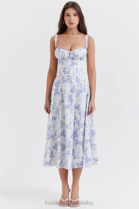 House of CB Sukienka Carmen Gorsetowa Niebieska Trendy Moda Kobieca