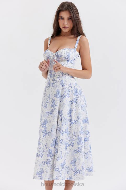 House of CB Sukienka Carmen Gorsetowa Niebieska Trendy Moda Kobieca