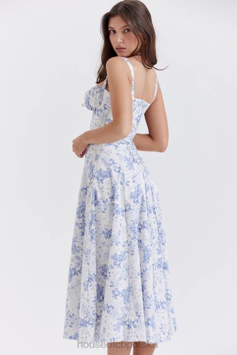 House of CB Sukienka Carmen Gorsetowa Niebieska Trendy Moda Kobieca