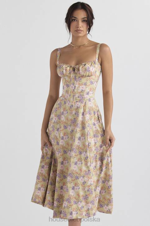 House of CB Sukienka Carmen w Piwonie Różowa Gorsetowa Elegancka Odzież