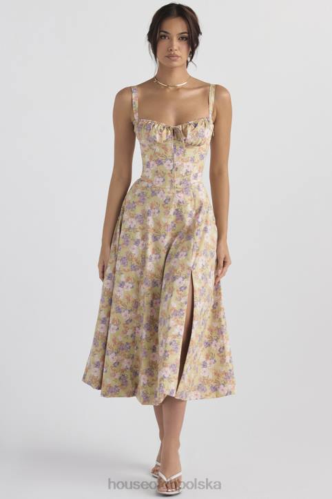 House of CB Sukienka Carmen w Piwonie Różowa Gorsetowa Elegancka Odzież