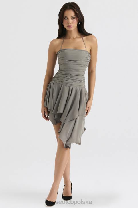 House of CB Asymetryczna sukienka Valeria Smoke Stylowa Moda Damska