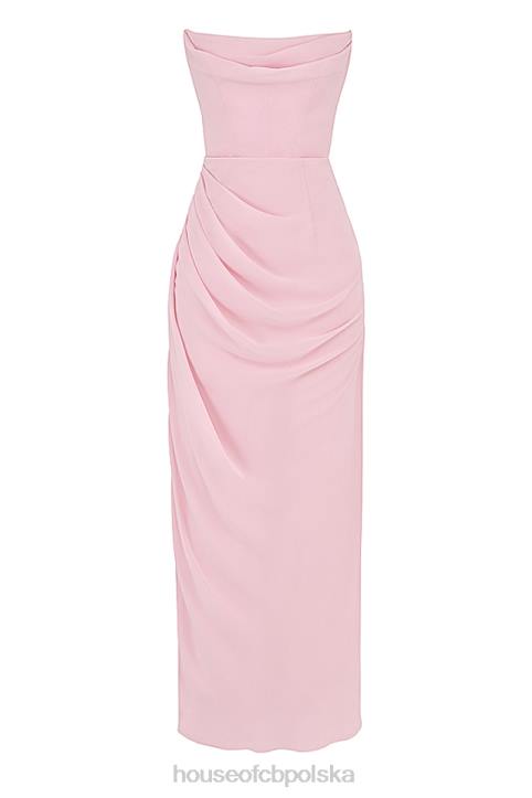 House of CB Różowa Suknia Bez Ramiączek Adrienne Z Kwarcu Stylowa Elegancja