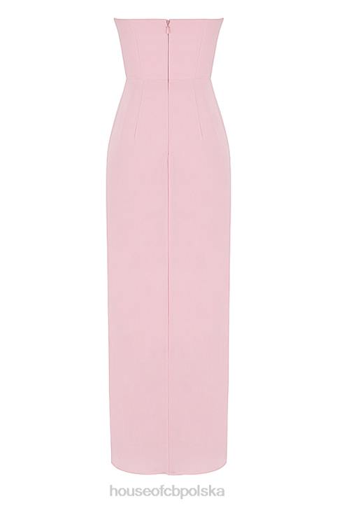 House of CB Różowa Suknia Bez Ramiączek Adrienne Z Kwarcu Stylowa Elegancja