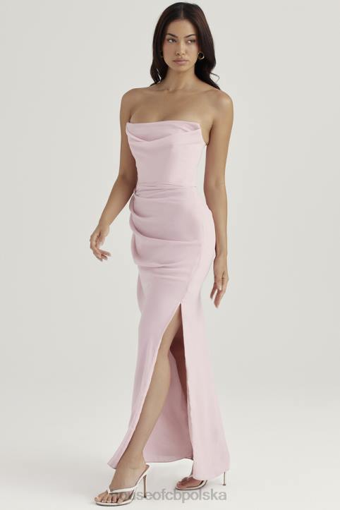 House of CB Różowa Suknia Bez Ramiączek Adrienne Z Kwarcu Stylowa Elegancja