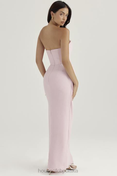 House of CB Różowa Suknia Bez Ramiączek Adrienne Z Kwarcu Stylowa Elegancja