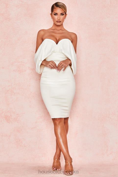 House of CB Sukienka Aisha bez ramiączek w kolorze kości słoniowej elegancka moda wieczorowa