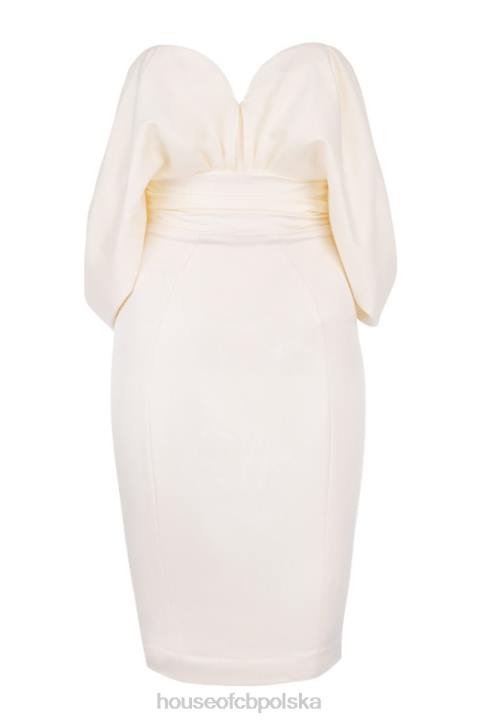 House of CB Sukienka Aisha bez ramiączek w kolorze kości słoniowej elegancka moda wieczorowa