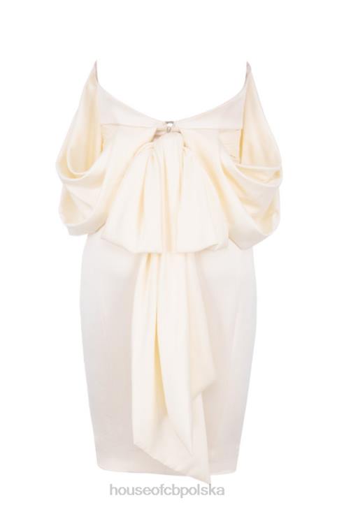 House of CB Sukienka Aisha bez ramiączek w kolorze kości słoniowej elegancka moda wieczorowa