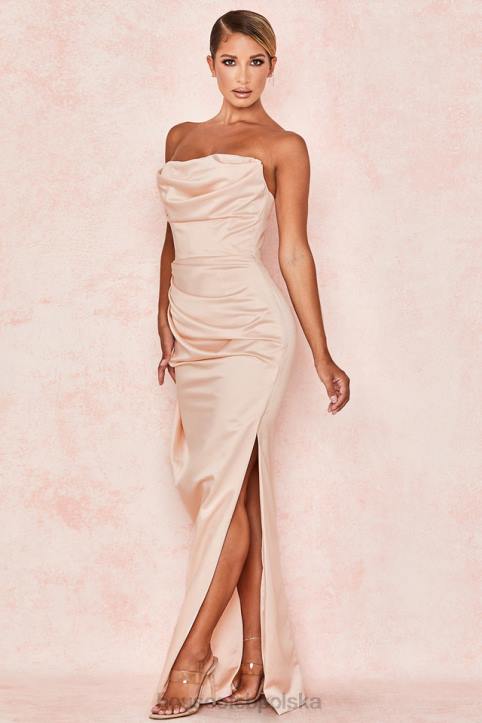 House of CB Satynowa Suknia Bez Ramiączek Adrienne Szampańska Elegancja