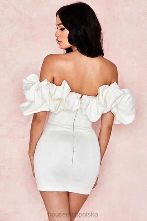 House of CB Selena satynowa sukienka bez ramiączek kości słoniowej elegancka moda na każdą okazję