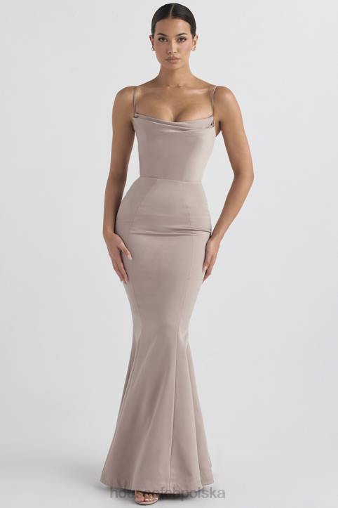 House of CB Fioletowo Grzybowa Fishtail Suknia na Wesele