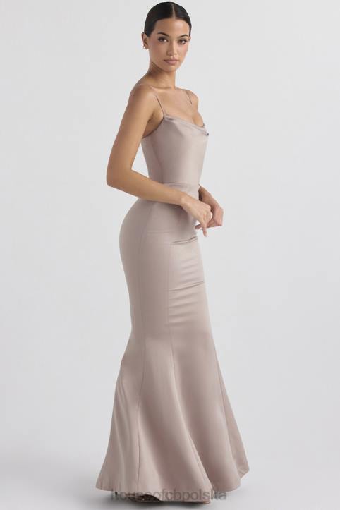 House of CB Fioletowo Grzybowa Fishtail Suknia na Wesele