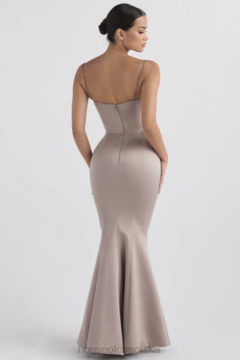 House of CB Fioletowo Grzybowa Fishtail Suknia na Wesele
