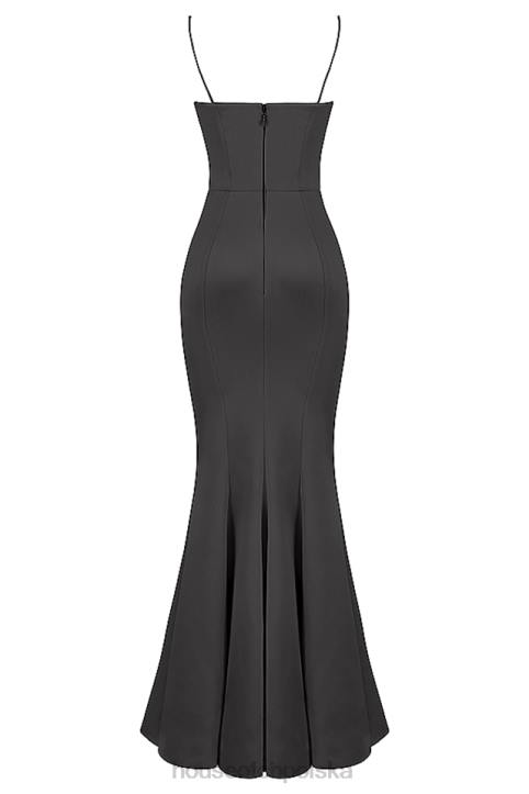 House of CB Fioletowa Suknia Fishtail Elegancka na Wesela