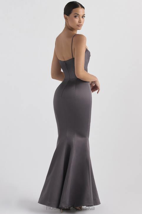 House of CB Fioletowa Suknia Fishtail Elegancka na Wesela