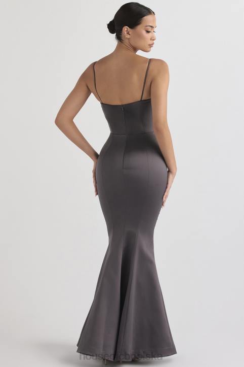 House of CB Fioletowa Suknia Fishtail Elegancka na Wesela